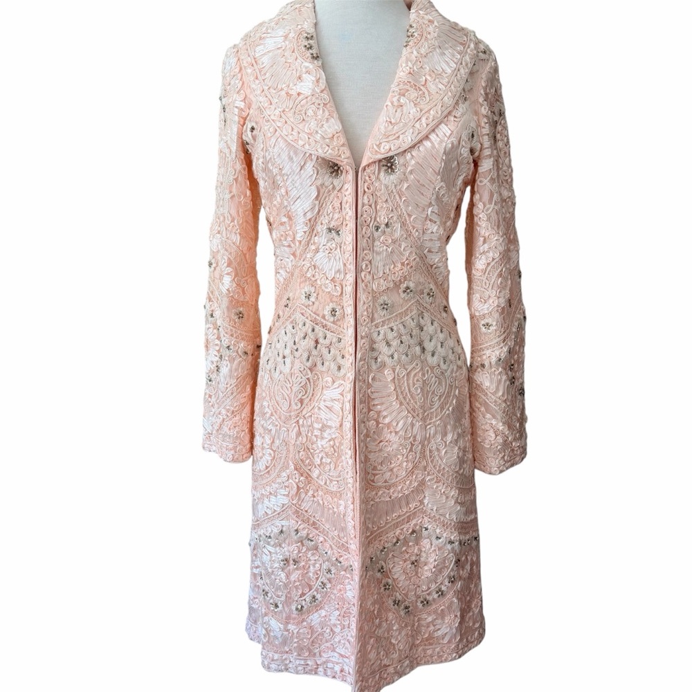 Sue Wong Jacket Nocturne Stunning Coat Rare Find Size 6 Blush Pink NWT - Picture 2 of 16